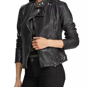 Ralph Lauren leather jacket, size 8, black, NWOT